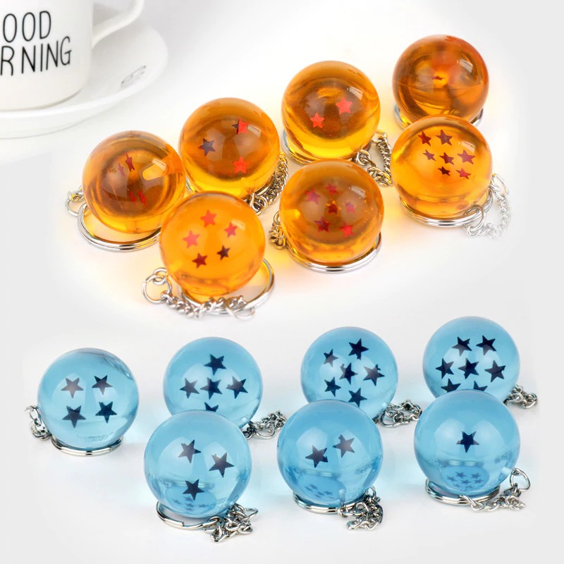 [PO] 2.7cm Dragon ball Z Crystal 7 Stars Balls Keychain Goku Dragonball Action Figures Toys Car Key