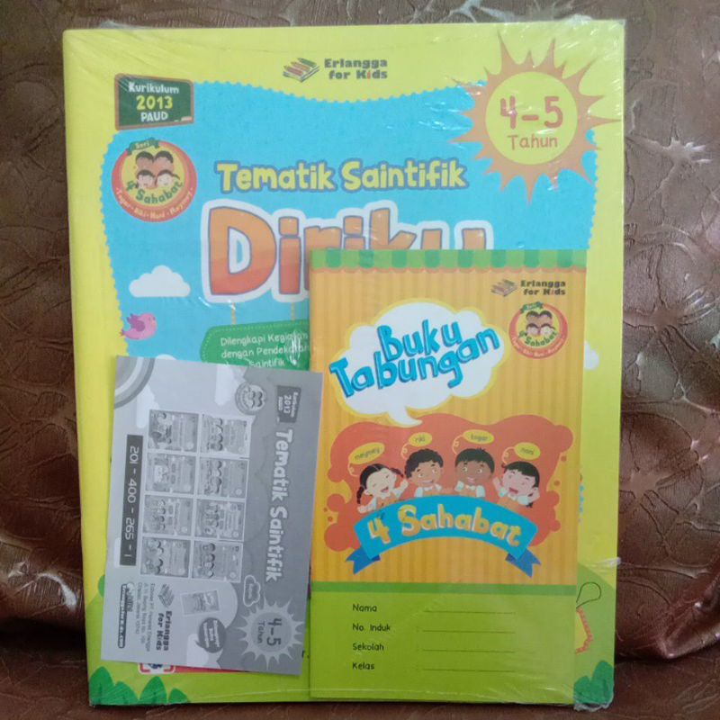 BUKU PAKET 8 BUKU  ERLANGGA FOR KIDS TEMATIK SAINTIFIK USIA 4-5 TAHUN K13 PAUD