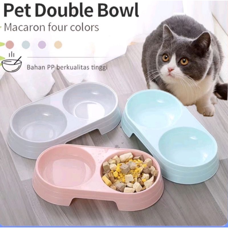 Pet double bowl/mangkuk kucing