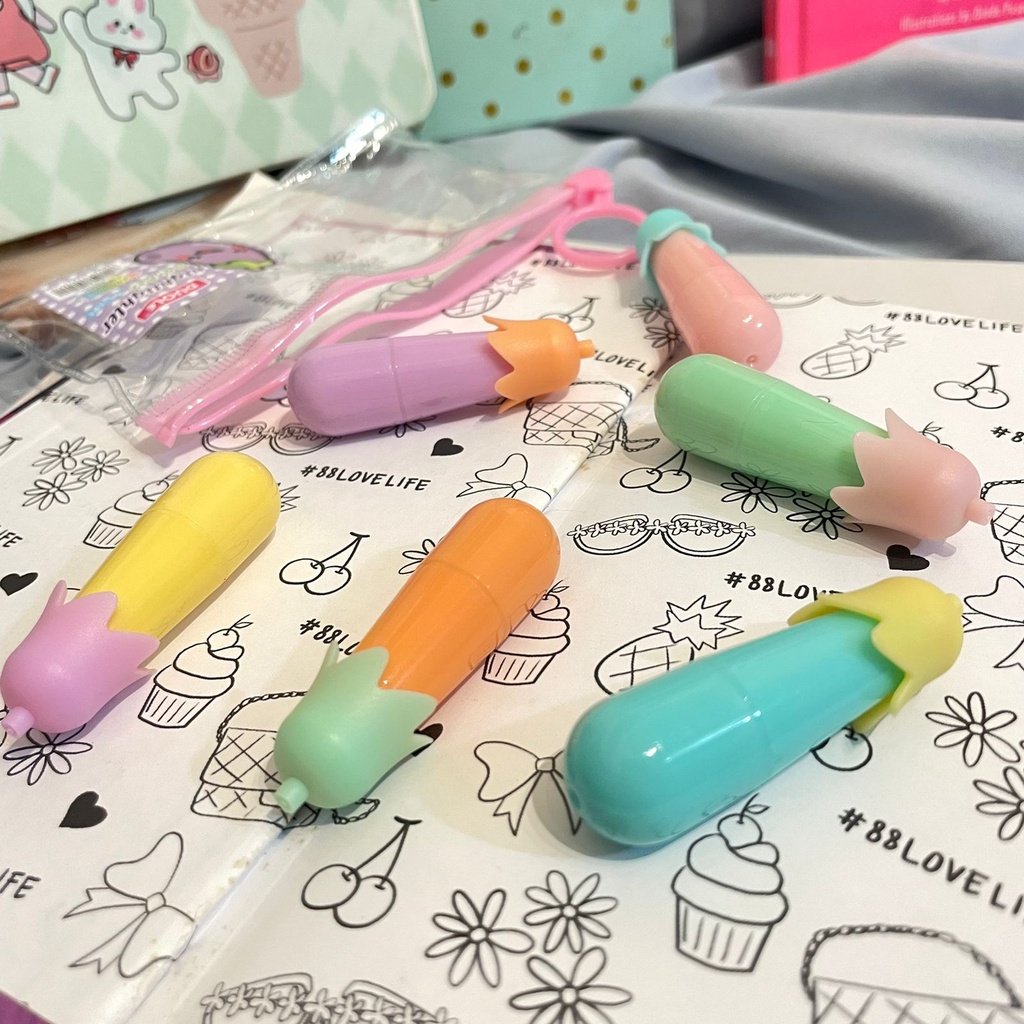 

STABILO TERONG 1 SET 6 PCS HIGHLIGHTER ALAT TULIS UNIK LUCU READY BERKUALITAS