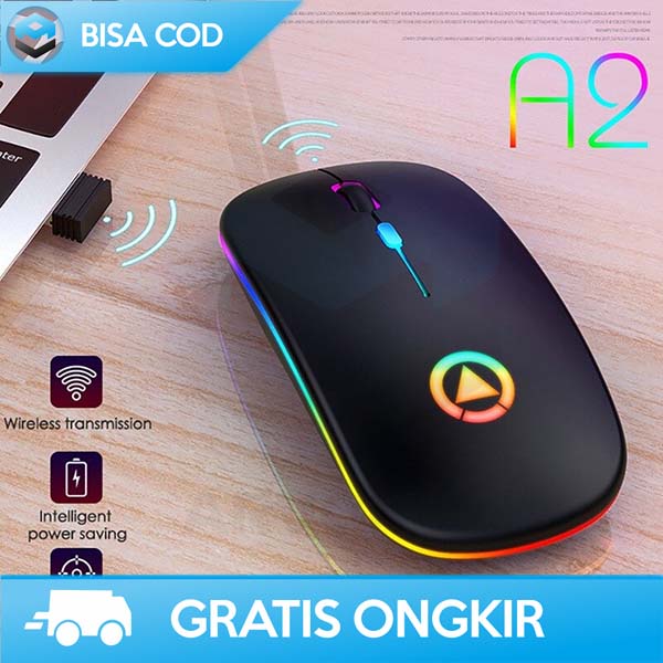 MOUSE SUPER SLIM YINDIAO RECHARGEABLE 2.4 GHZ LED RGB WIRELESS USB A2