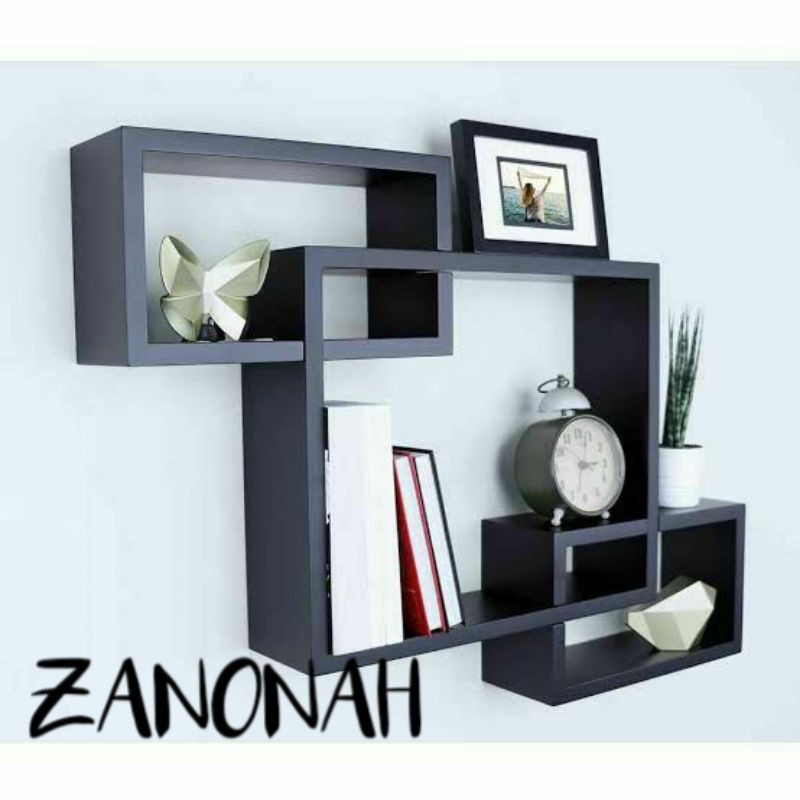 Rak Dinding Minimalis Gantungan Tempat Penyimpanan Buku Boneka Foto Souvernir Patung Piala Vas Bunga