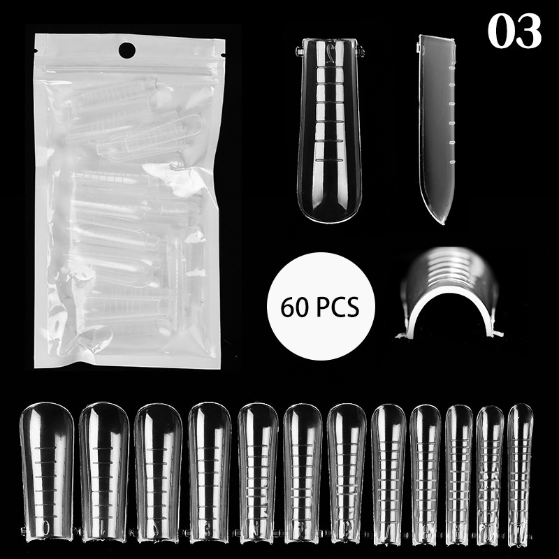 (Full) 60pcs / Set Kuku Palsu Extension Untuk Nail Art Diy