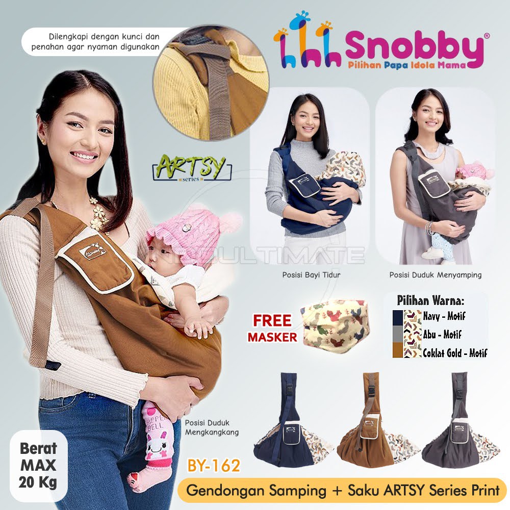 SNOBBY Gendongan Samping + Saku ADJUSTABLE Gendongan Bayi BY-55 BY-162