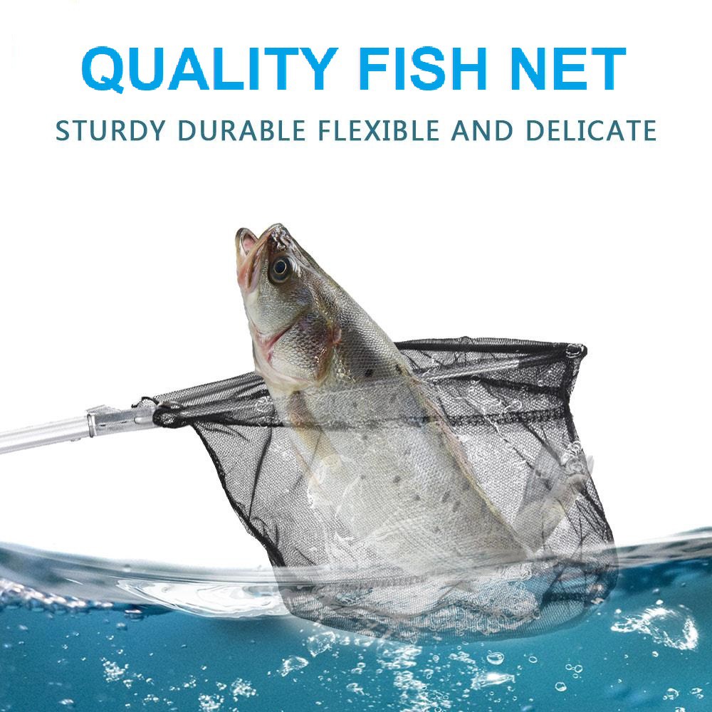 Original aluminium Tanggok serokan jala ikan jaring ikan lipat teleskopic aluminium saringan ikan AA