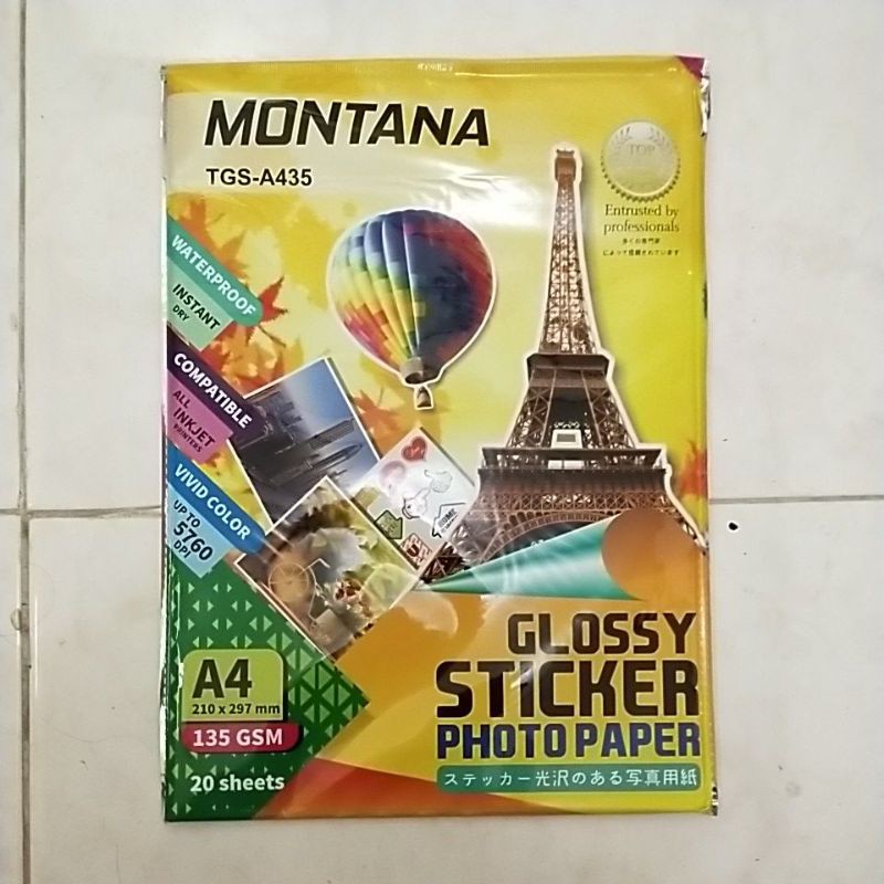 Glossy Sticker Print Photo Paper