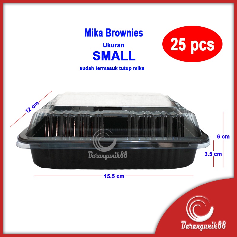 [25 pcs] Mika Brownies Small Lux Food Grade High Quality Kotak Kue Sushi