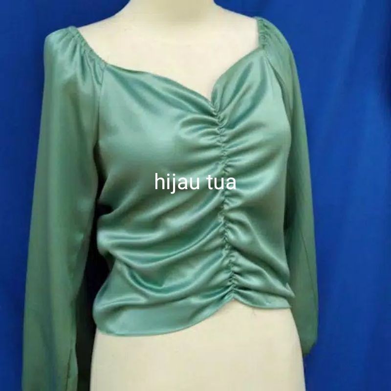 BAJU SABRINA BAJU ATAS WANITA  BLOUSE SABRINA ALEXANDRA VELVET-3