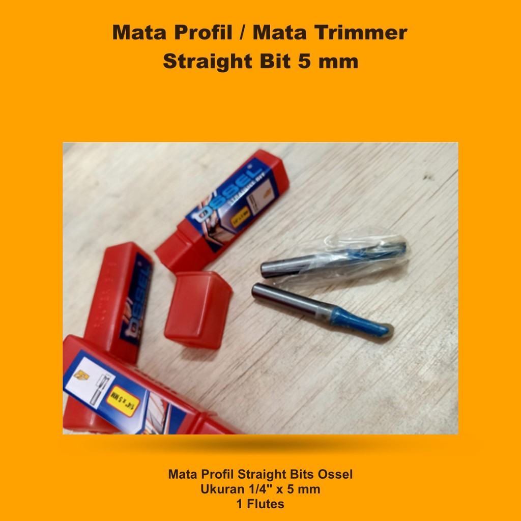 Mata Profil Mata Trimmer Straight Bit 5 mm Ossel Mata Router Kayu Mata Ukir Kayu
