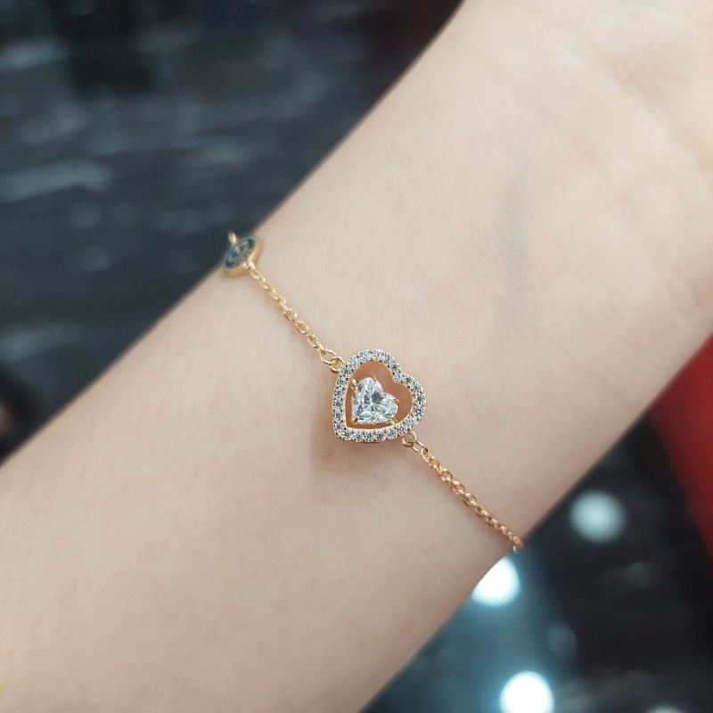 Gelang Rantai serut Dancing Stone Love by Igun emas asli manis cantik simple