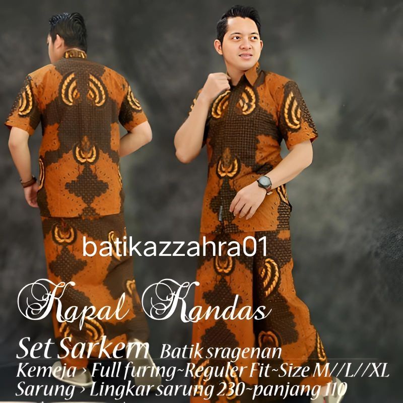 SETELAN SARUNG MOTIF KAPAL KANDAS FULL FURING PREMIUM