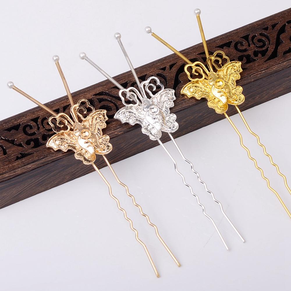 Agustina Butterfly Hair Stick Kimono Vintage Membuat Hairwear Cosplay Cina Untuk Wanita Pin Rambut Tetesan Minyak