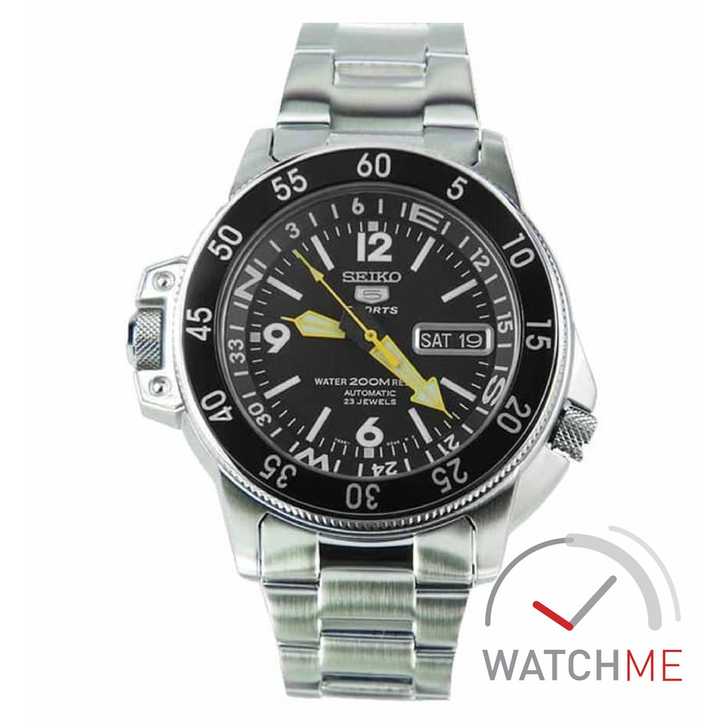 Jam Tangan Seiko 5 SKZ211K1 Automatic Map Meter Black Dial 200m Stainless Steel Original Bergaransi
