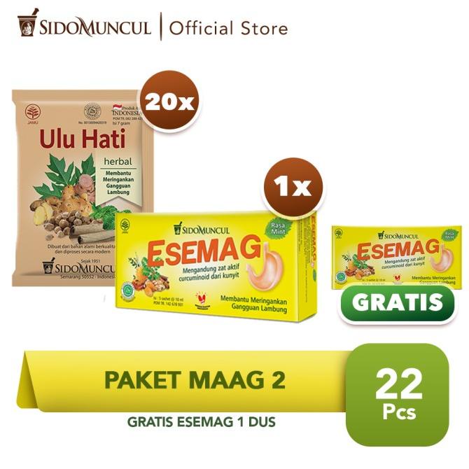 

Paket Maag 2 - Sido Muncul Jamu Ulu Hati + Buy 1 Get 1 Esemag 5's