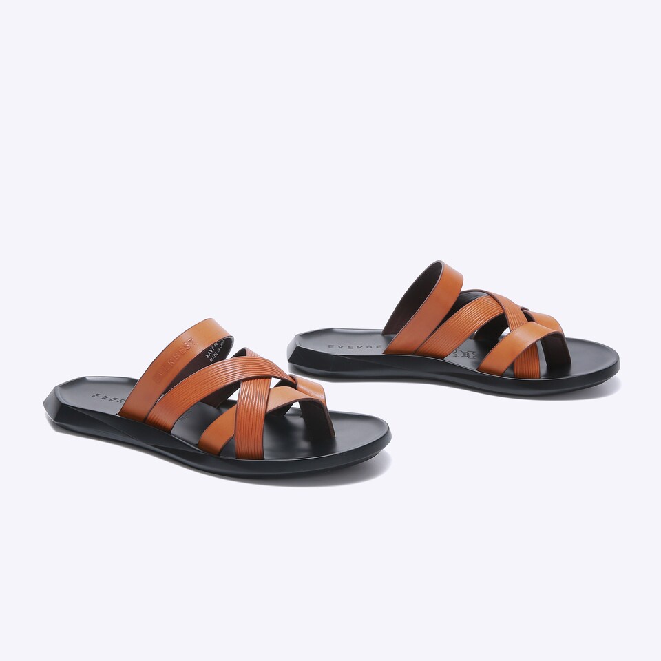 SANDAL JEPIT EVERBEST PRIA ORIGINAL CASUAL KULIT BRANDED COKLAT EM16