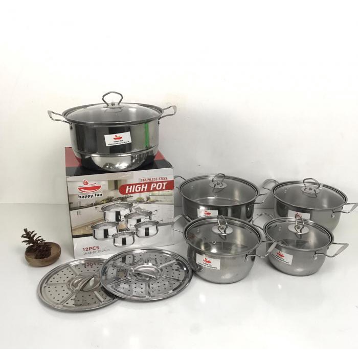High Pot Steamer 12 Pcs Happy Fun