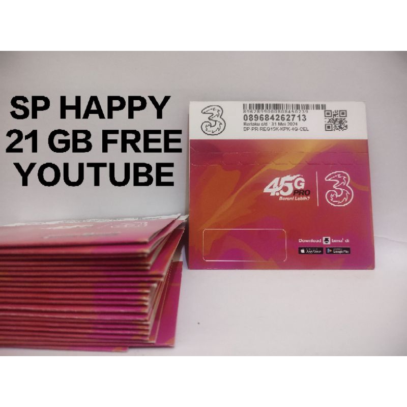 PERDANA TRI 21 GB  Unlimited Youtube