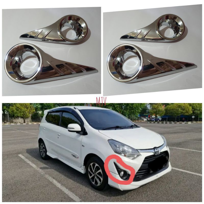 COVER FOGLAMP VARIASI AGYA TRD 2017 CROM SISTEM TEMPEL