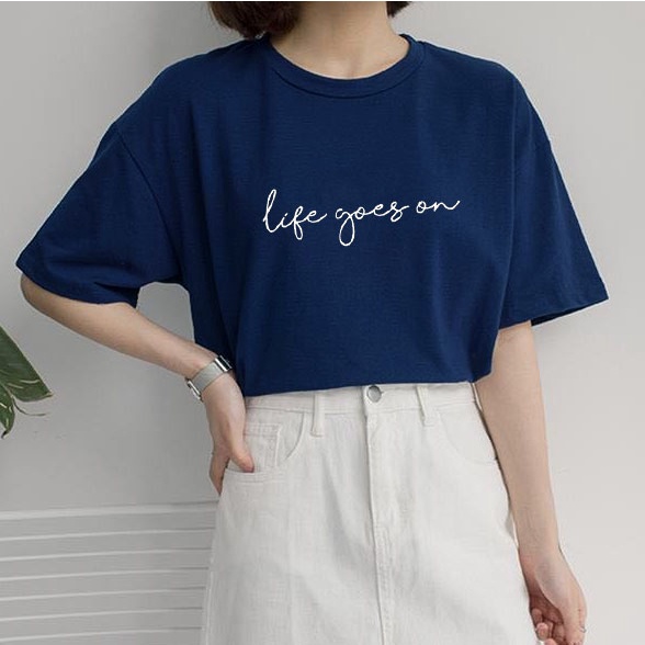 KAOS LIFE OGES ON I REMEMBER LOGO BTS ARMY TSHIRT KOREAN STYLE BAJU DISTRO KPOP OVERSIZE