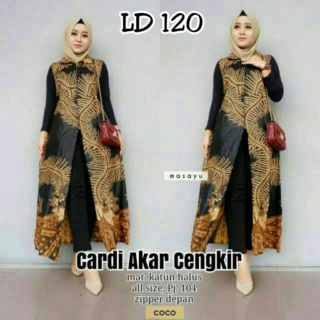 cardigan/long cardy/outer batik katun premium motif akar cengkir  M - XXXL