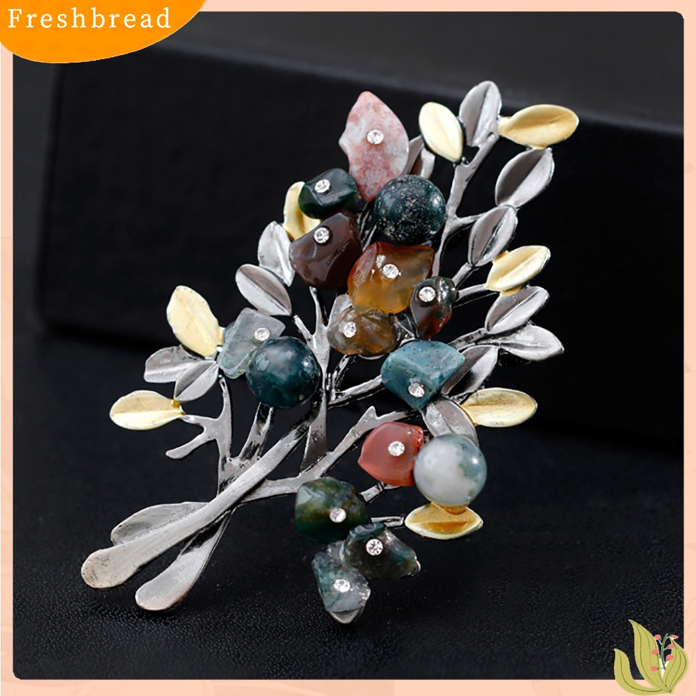 [ TERLARIS]Colorful Leaves Rhinestone Brooch Pin Shirt Decor Women Jewelry Party Gift