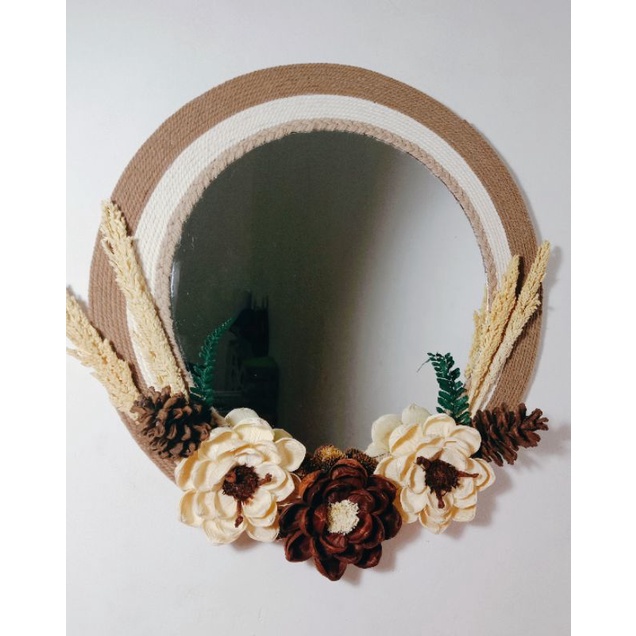 Jual Cermin Dinding Gantung Bulat Estetik Rustic Macrame Shopee Indonesia