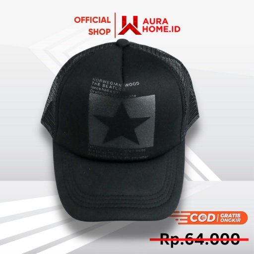 Topi Trucker Baseball Star Quick Drying Mesh / Topi Jaring Trucker Pria Distro Polos Bordir Basebal 