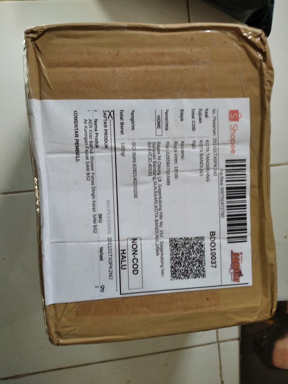 Aer Kran Bathub Shower Panas Dingin Keran Air Kuningan Faucet Sam Bs2