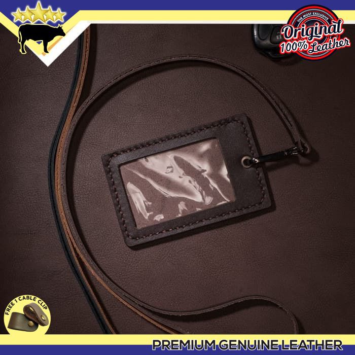 

Gantungan name tag id card holder kulit sapi asli handmade leather