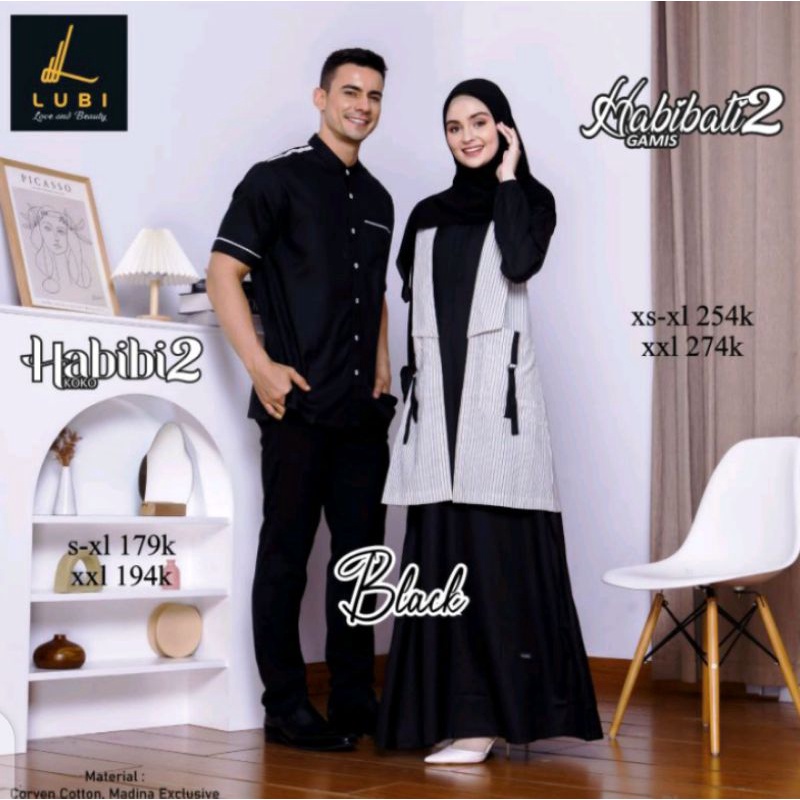 SARIMBIT GAMIS & KOKO HABIBI HABIBATI BLACK BY LUBI TERBARU