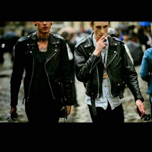 Jaket kulit punk - jaket sintetis - jaket ramones