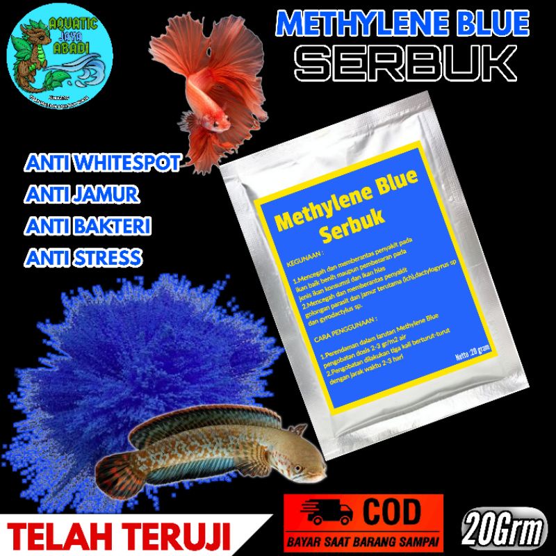 METHYLENE BLUE Serbuk/obat biru ikan sacet 20 Gram
