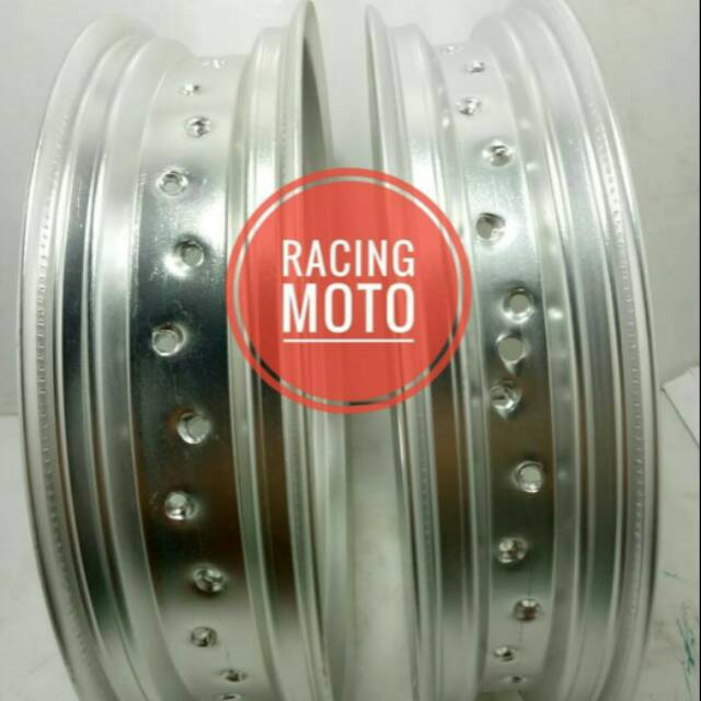 SEPASANG VELG CHAMP TAPAK LEBAR RING 17X 350-300 HOLE 36 BAHAN ALUMENIUM RIM