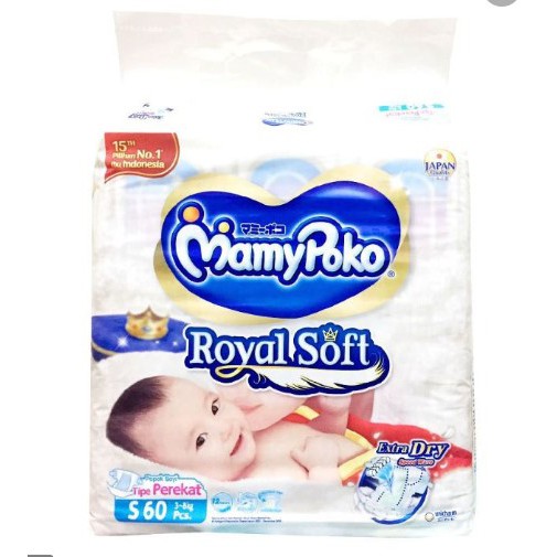 Mamypoko Popok Perekat Royal Soft NB62 / S60 / M56 / L48 / XL40 / XXL32