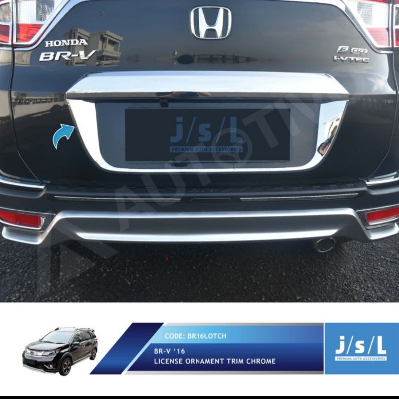 list plat mobil belakang Honda BRV/ license trim chrome jsl