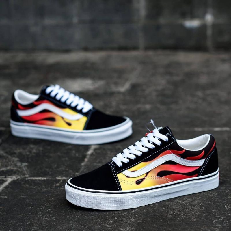 Vans OldSkool Flame Black White Original