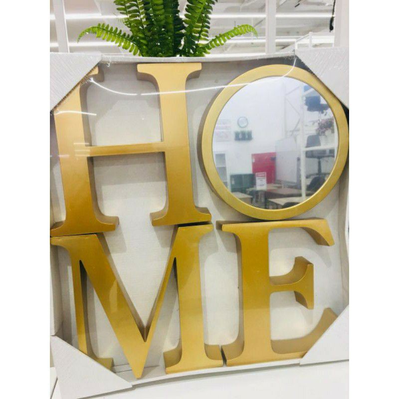 INFORMA Hiasan Dinding Home/Wall Decor Home Love Gold