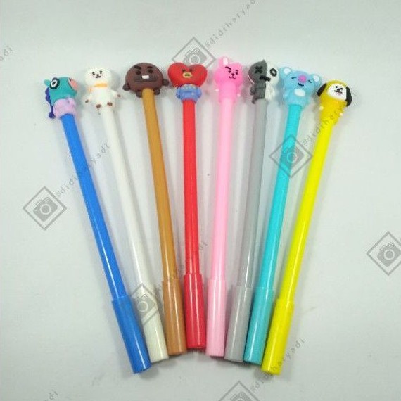 

Pulpen Pena Gel Bts 0.5mm 12 Pcs Pen Karakter Bt21