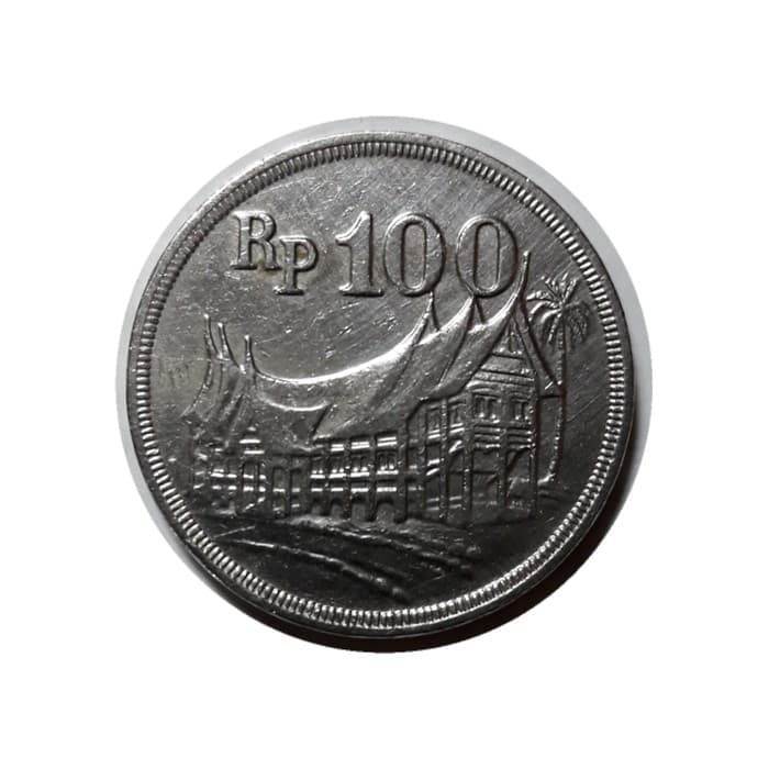 Koin Uang Kuno Rumah Gadang 100 Seratus Rupiah Tebal Tahun 1973