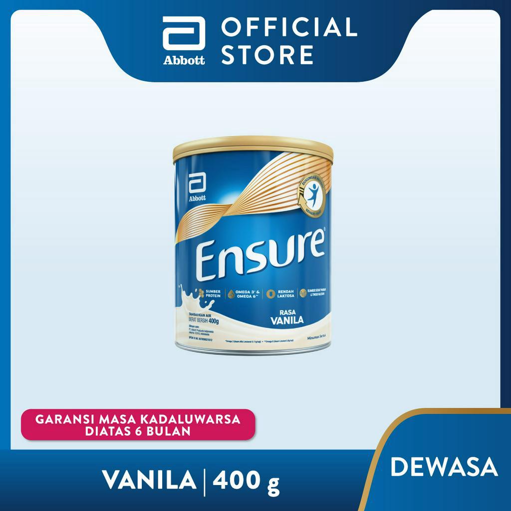 

Ensure Susu Nutrisi Dewasa Rendah Laktosa Rasa Vanila 400 gr