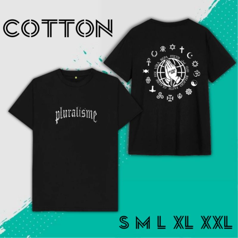Kaos T-shirt Pluralisme Religion Faith Glaube/Baju Pluralisme Toleransi Beragama Tetap Sama Unisex