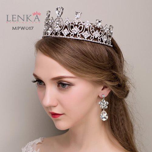 [PRODUK TERMURAH] SET MAHKOTA ANTING AKSESORIS PENGANTIN BRIDAL WEDDING MPW017