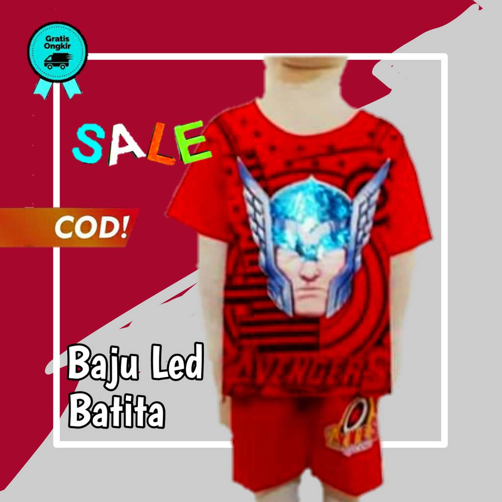 baju led anak laki laki umur 6 bulan - 2 tahun baju karakter 2 tahun baju anak kecil 1 tahun KE15