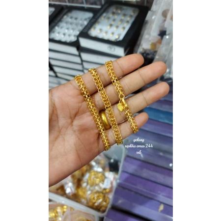 Gelang replika emas 24k, persis seperti asli,cocok kado,pesta,sehari hari, pernikahan tunangan