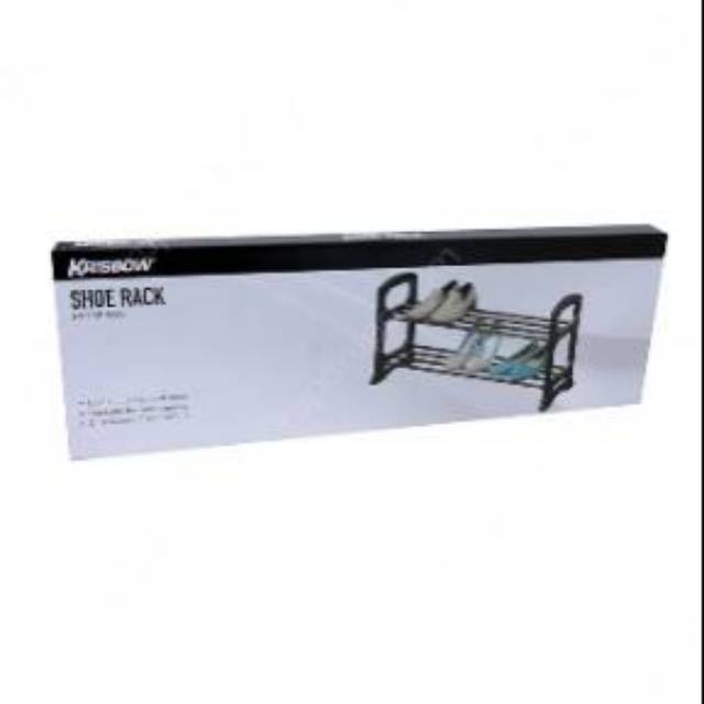 Rak Sepatu Stackable 2 Tingkat Krisbow - Hitam