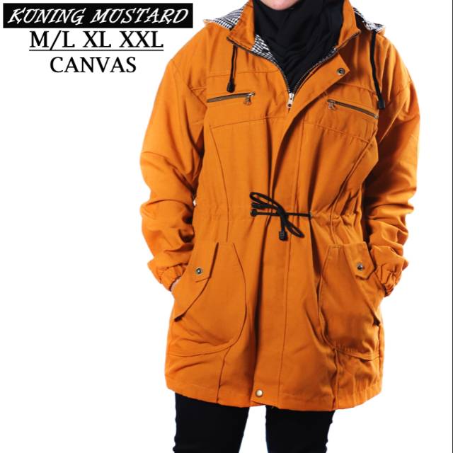 Jaket Parka Wanita Ukuran Besar / Jaket Korea /Jaket Wanita KUNING MUSTARD