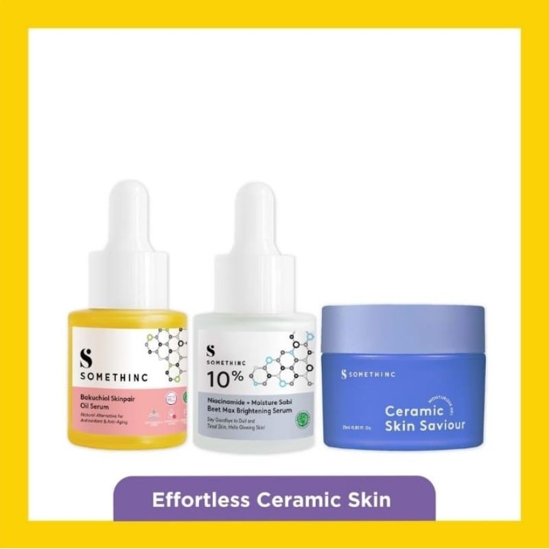 Somethinc effortless ceramic skin (niacinamide 10%+sabi 20ml , bakuchiol 20ml, ceramic skin saviour 25ml)