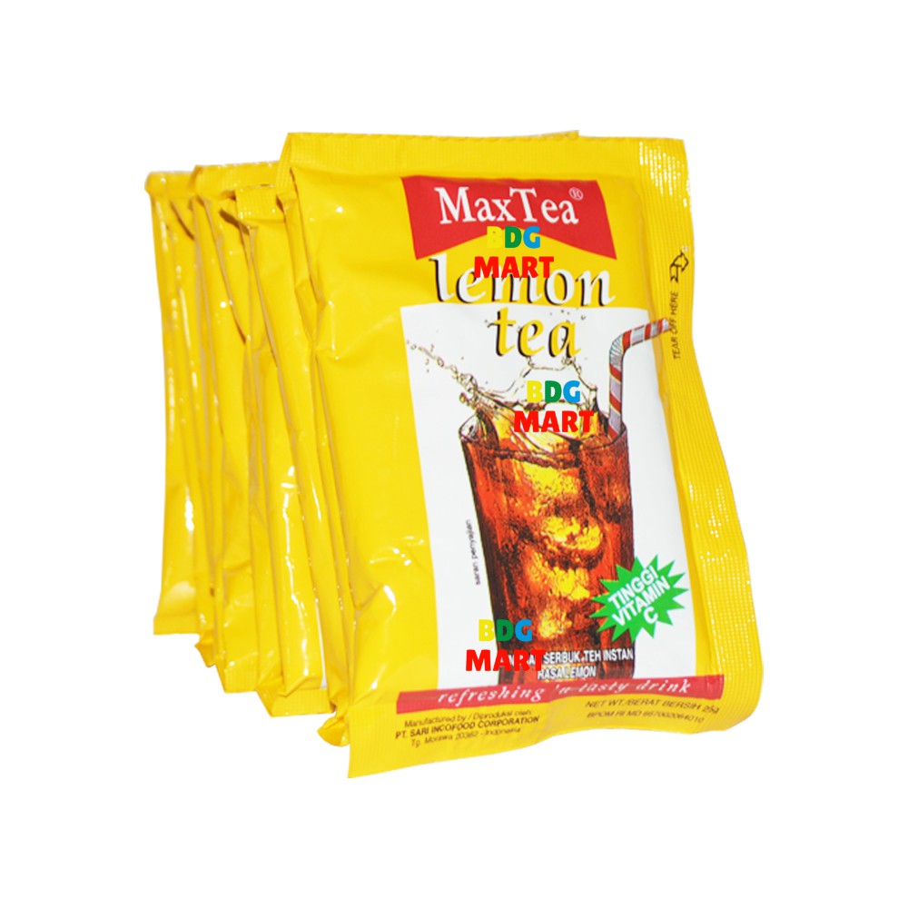 

RENCENG MaxTea Lemon Tea Minuman Bubuk Teh Lemon Instan Paling Nikmat Rasa Maksimal - 10pcs x 25gr