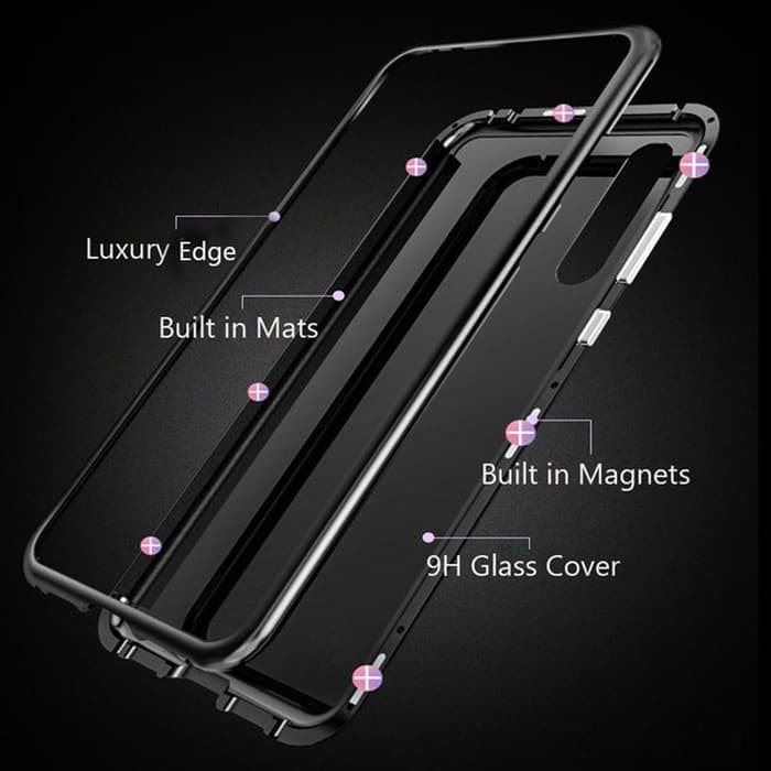 Magnet case backglass Realme C2 Oppo A1K Case casing cover magnetic