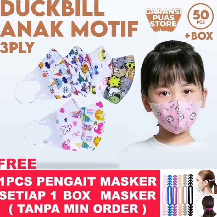 Masker Duckbill Anak 3 Ply Isi 50pcs Box Masker Anak Duckbill karakter 88-tokoserbaada20-1